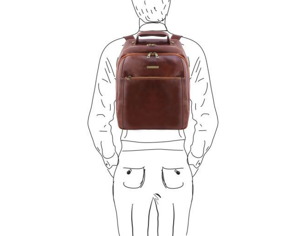 Коричневий рюкзак чоловічий на три відділення Tuscany Leather TL141402 Brown - Фотографія № 2