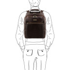 Чоловік шкіряний рюкзак на три відділення Tuscany Leather TL141402 Dark Brown - Фотографія № 101