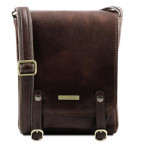 Темно-коричнева чоловіча сумка через плече Tuscany Leather TL141406 Darck Brown - Фотографія № 100