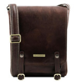 Темно-коричнева чоловіча сумка через плече Tuscany Leather TL141406 Darck Brown