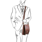 Коричнева чоловіча сумка через плече Tuscany Leather TL141406 Brown - Фотографія № 101