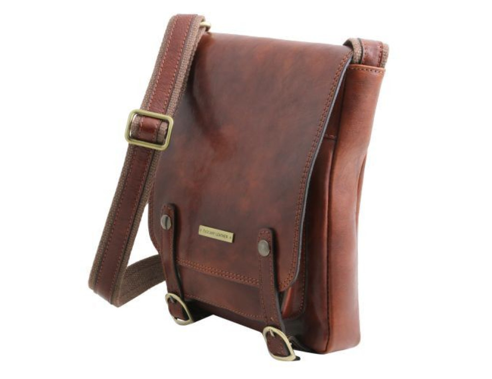 Коричнева чоловіча сумка через плече Tuscany Leather TL141406 Brown - Фотографія № 3