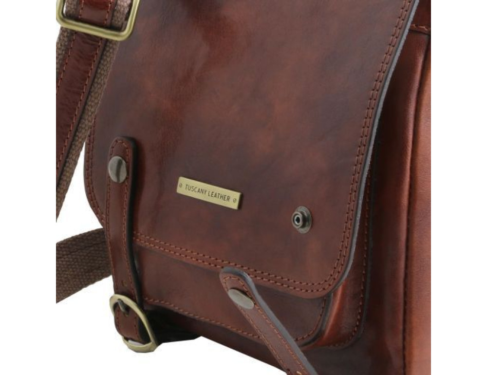 Коричнева чоловіча сумка через плече Tuscany Leather TL141406 Brown - Фотографія № 4