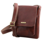 Темно-коричнева чоловіча сумка через плече JIMMY Tuscany Leather tl141407 Dark Brown - Фотографія № 101