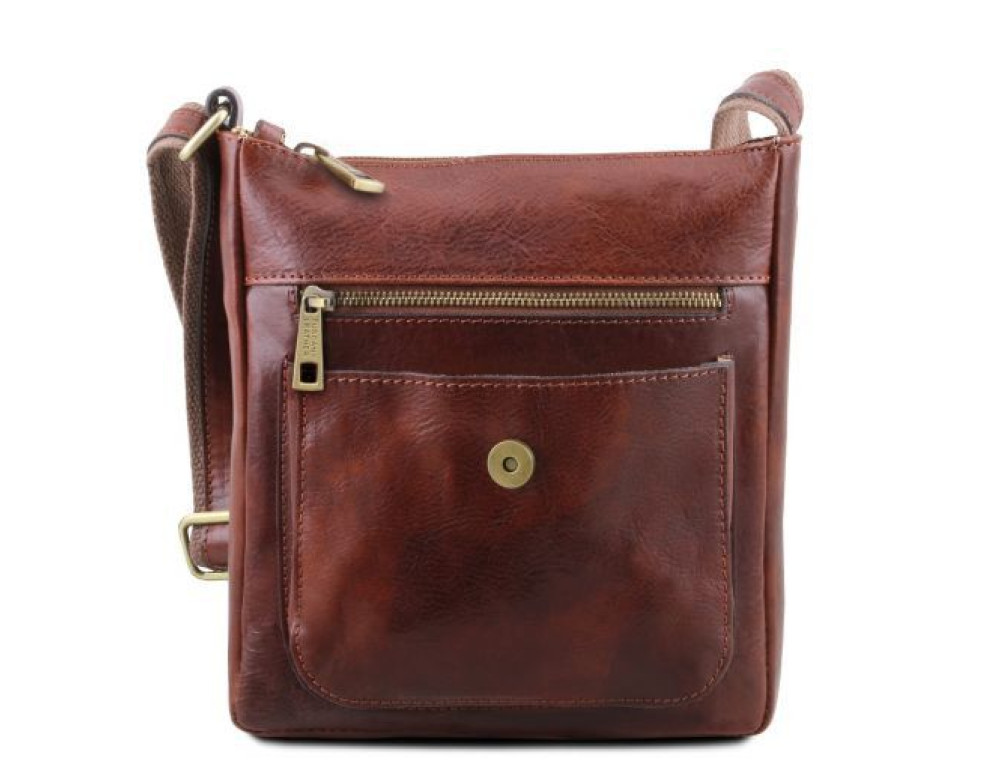 Світло-коричнева чоловіча сумка через плече Tuscany Leather tl141407 Med - Фотографія № 3