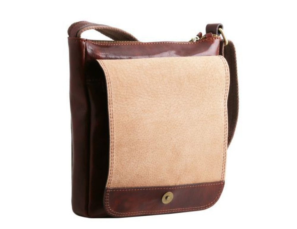 Світло-коричнева чоловіча сумка через плече Tuscany Leather tl141407 Med - Фотографія № 5