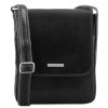 Чорна сумка чоловіча на плече шкіряна Tuscany Leather tl141408 black