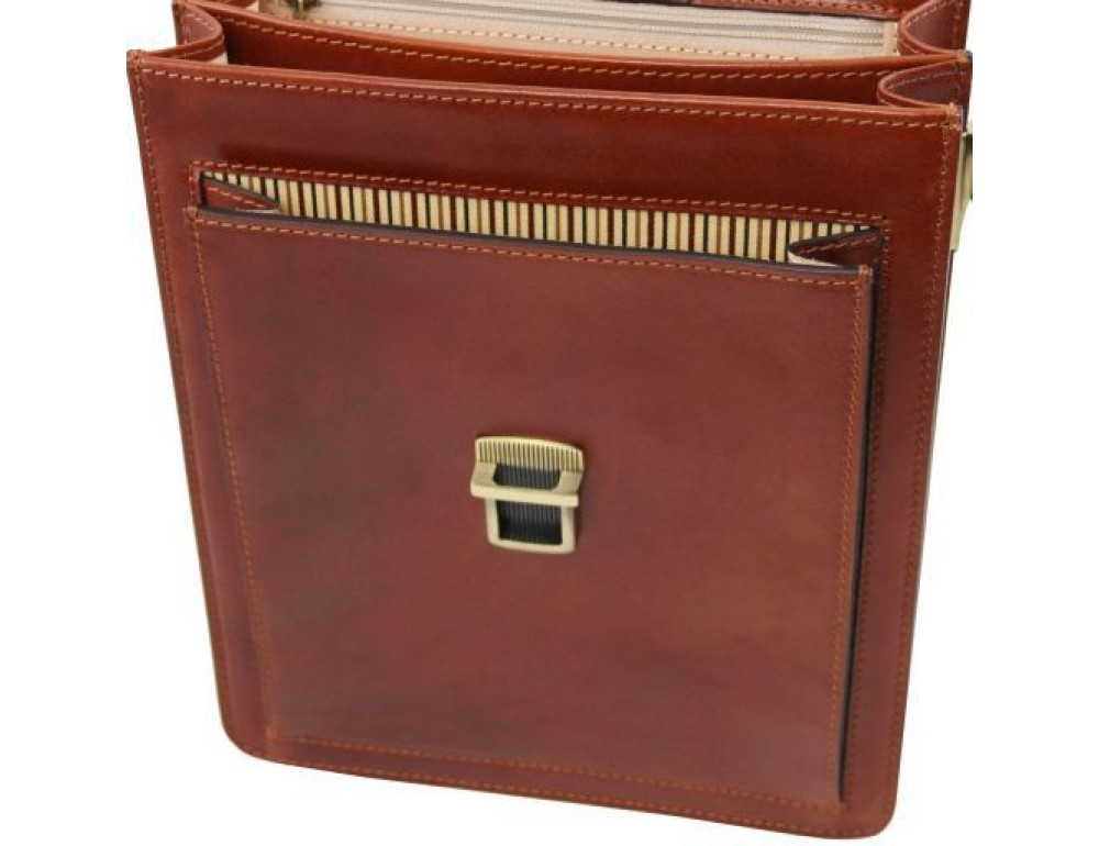 Світло-коричнева шкіряна сумка-барсетка Tuscany Leather DAVID TL141424 Med - Фотографія № 3