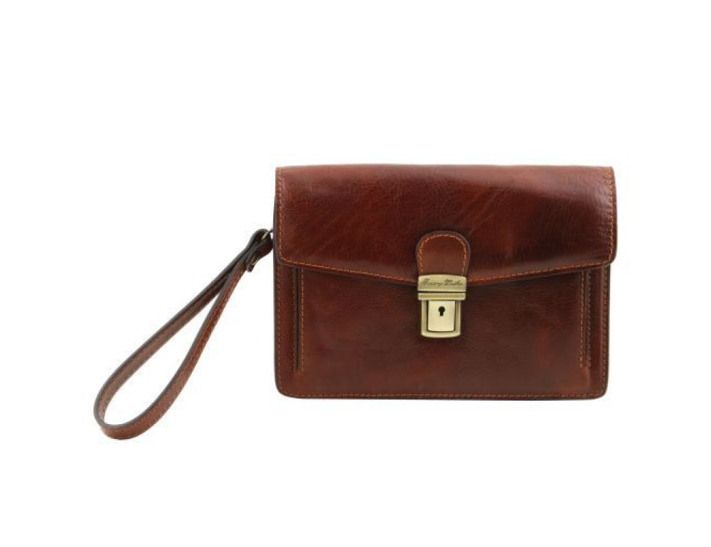 Коричнева шкіряна барсетка клатч для чоловіка TOMMY Tuscany Leather TL141442 brown - Фотографія № 4