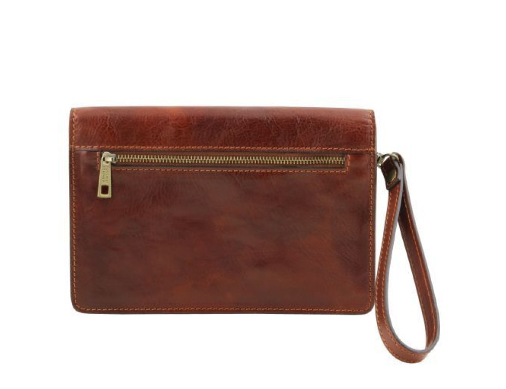Коричнева шкіряна барсетка клатч для чоловіка TOMMY Tuscany Leather TL141442 brown - Фотографія № 5