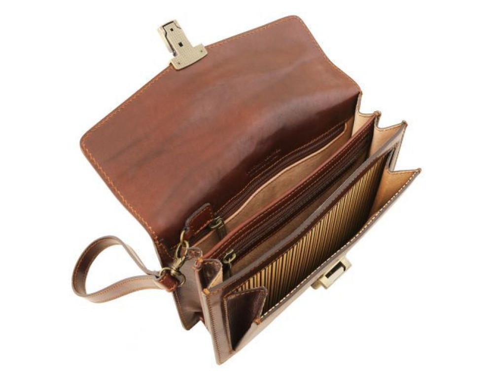 Коричнева шкіряна барсетка клатч для чоловіка TOMMY Tuscany Leather TL141442 brown - Фотографія № 6