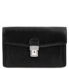 Чорна чоловіча барсетку з ременем на зап'ясті TOMMY Tuscany Leather TL141442 Black