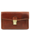 Коричнева шкіряна барсетка клатч для чоловіка TOMMY Tuscany Leather TL141442 brown