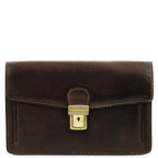 Темно-коричнева шкіряна барсетка чоловіча TOMMY Tuscany Leather TL141442 Dark-brown - Фотографія № 100