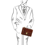 Коричнева чоловіча шкіряна барсетка Tuscany Leather TL141443 Brown - Фотографія № 101