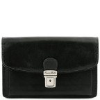 Чорна шкіряна барсетка чоловіча Tuscany Leather TL141444 Black - Фотографія № 100