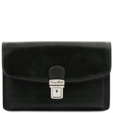 Чорна шкіряна барсетка чоловіча Tuscany Leather TL141444 Black