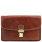 Коричнева чоловіча барсетка з ременем на зап'ясті Tuscany Leather TL141444 Brown - Фотографія № 100