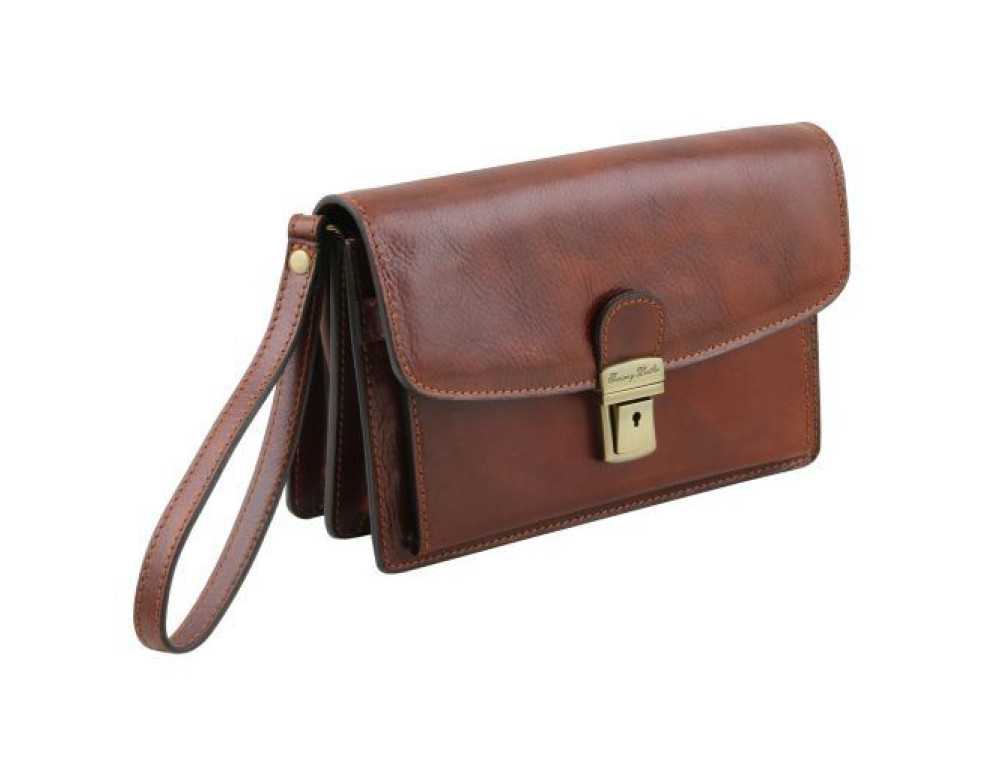 Чорна шкіряна барсетка чоловіча Tuscany Leather TL141444 Black - Фотографія № 3