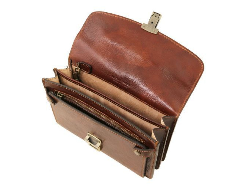 Чорна шкіряна барсетка чоловіча Tuscany Leather TL141444 Black - Фотографія № 5