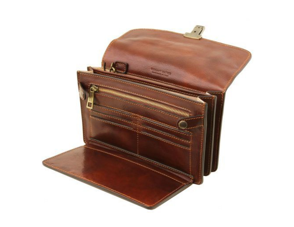 Чорна шкіряна барсетка чоловіча Tuscany Leather TL141444 Black - Фотографія № 6