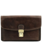 Темно-коричнева чоловіча барсетка з ремінцем Tuscany Leather TL141444 darck brown - Фотографія № 100