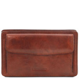 Коричнева шкіряна барсетка Tuscany Leather TL141445 Brown