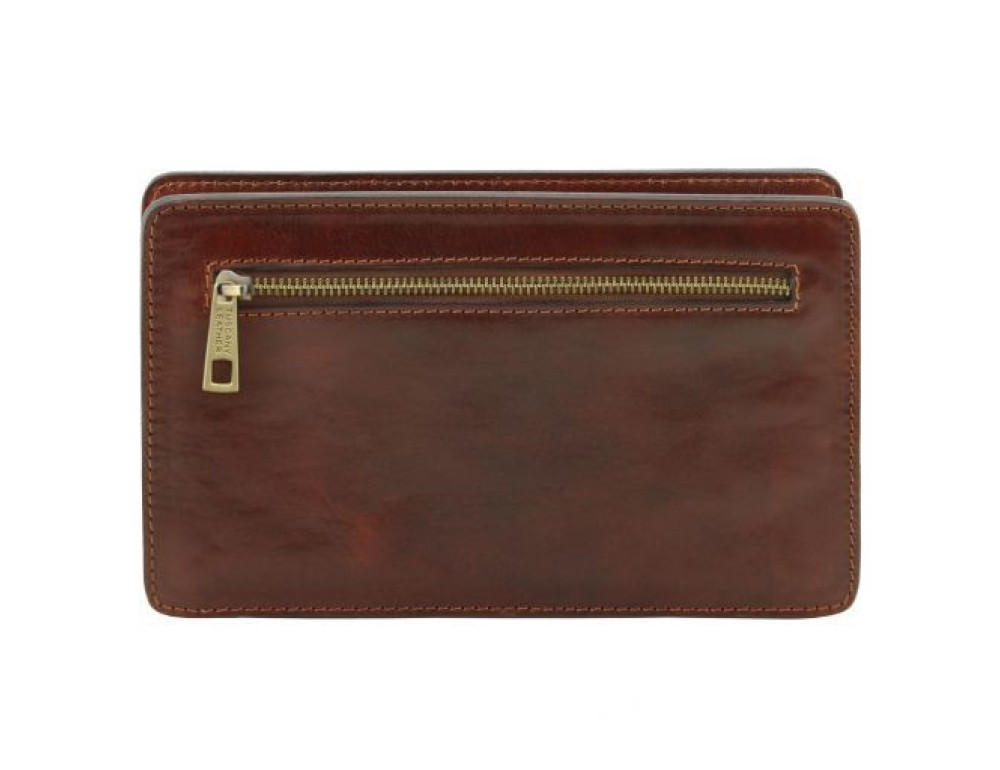 Світло-коричнева шкіряна барсетка-клатч Tuscany Leather TL141445 Med - Фотографія № 5
