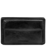 Чорна чоловіча шкіряна барсетка Tuscany Leather tl141445 Black