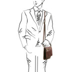 Коричнева шкіряна сумка через плече Tuscany Leather TL141510 Brown - Фотографія № 101
