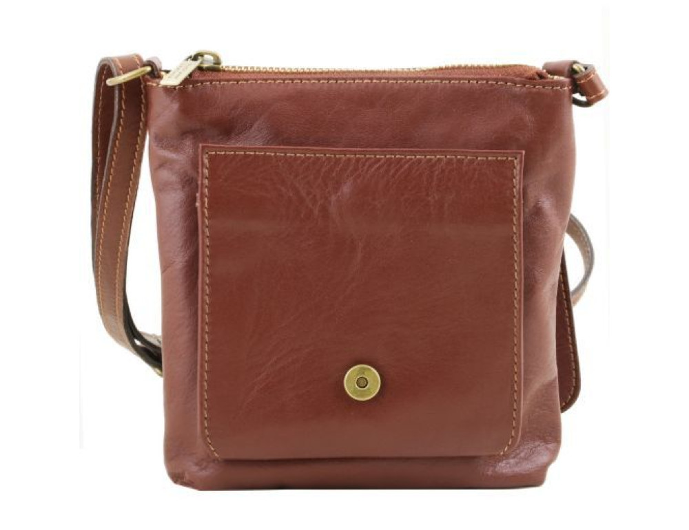 Коричнева шкіряна сумка через плече Tuscany Leather TL141510 Brown - Фотографія № 5