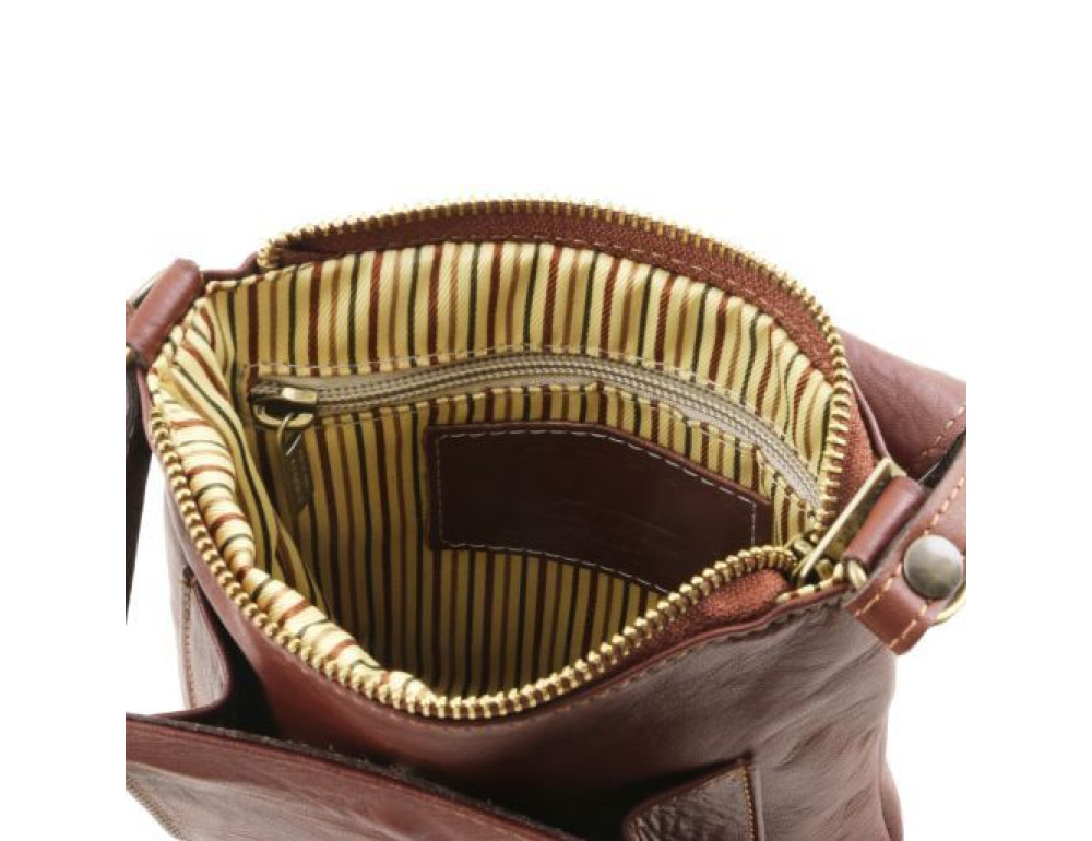 Коричнева шкіряна сумка через плече Tuscany Leather TL141510 Brown - Фотографія № 7