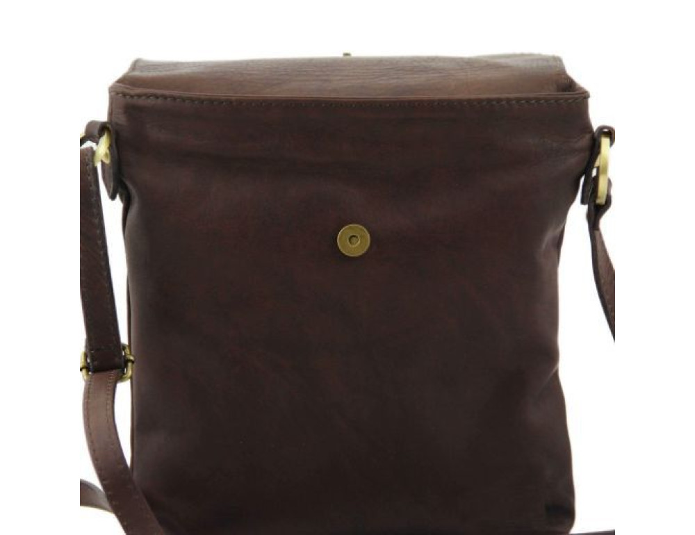 Чорна шкіряна сумка месенджер з клапаном Tuscany Leather TL141511 Black - Фотографія № 4