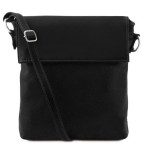 Чорна шкіряна сумка месенджер з клапаном Tuscany Leather TL141511 Black - Фотографія № 100