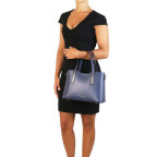 Класична жіноча сумочка OLIMPIA Tuscany Leathe TL141521 Dark Blue - Фотографія № 101