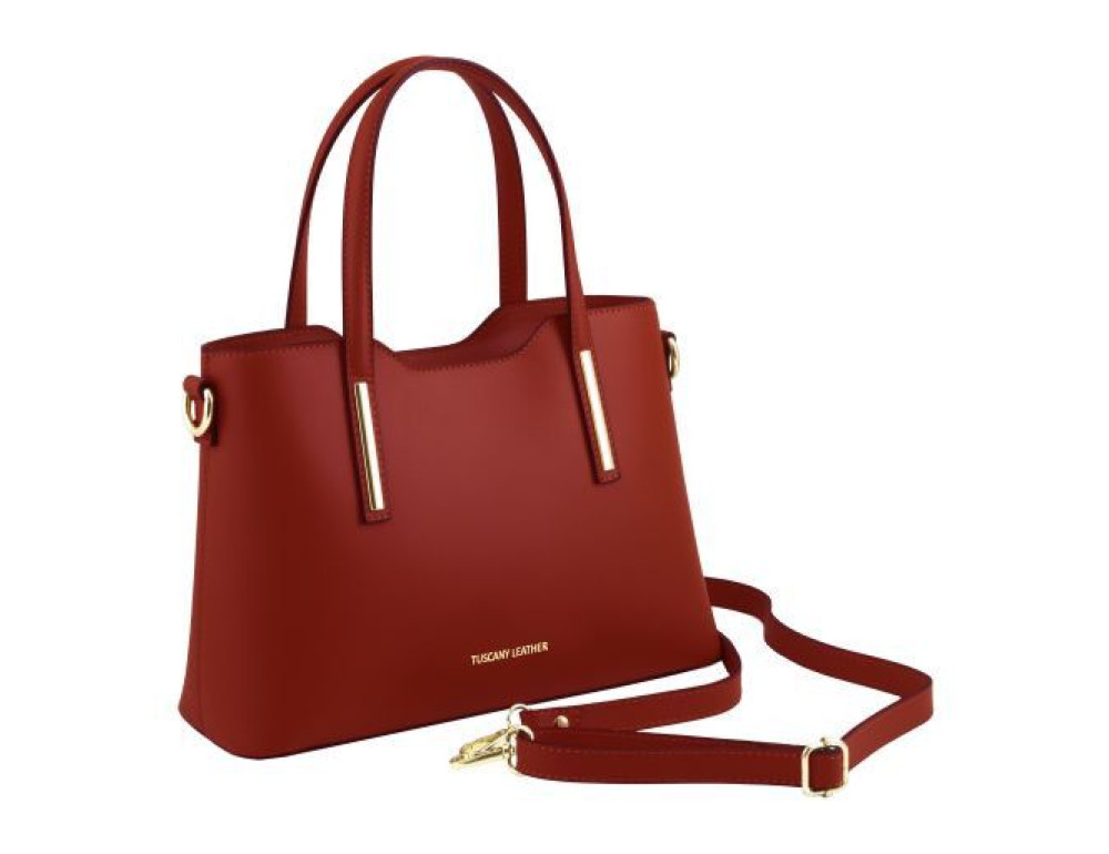 Червона жіноча сумка зі шкіри OLIMPIA Tuscany Leathe TL141521 Red - Фотографія № 2
