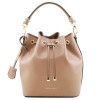Бежева жіноча шкіряна сумка мішок Tuscany Leather Vittoria TL141531 Champagne