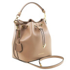 Бежева жіноча шкіряна сумка мішок Tuscany Leather Vittoria TL141531 Champagne - Фотографія № 102