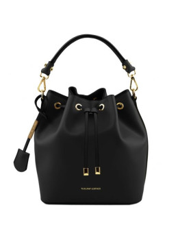 Чорна жіноча шкіряна сумка мішок Tuscany Leather Vittoria TL141531 Black