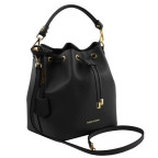 Чорна жіноча шкіряна сумка мішок Tuscany Leather Vittoria TL141531 Black - Фотографія № 102