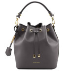 Сіра жіноча шкіряна сумка мішок Tuscany Leather Vittoria TL141531 Gray - Фотографія № 100