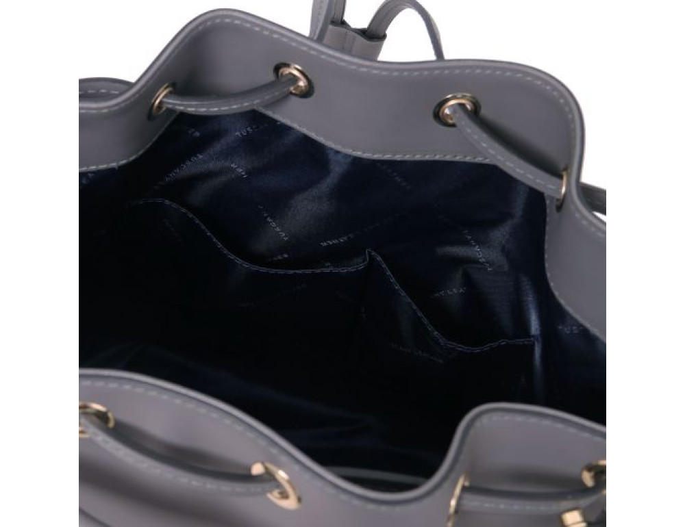 Сіра жіноча шкіряна сумка мішок Tuscany Leather Vittoria TL141531 Gray - Фотографія № 6