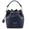 Темно-синя жіноча шкіряна сумка мішок Tuscany Leather Vittoria TL141531 Navy