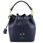 Темно-синя жіноча шкіряна сумка мішок Tuscany Leather Vittoria TL141531 Navy - Фотографія № 100