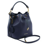 Темно-синя жіноча шкіряна сумка мішок Tuscany Leather Vittoria TL141531 Navy - Фотографія № 102