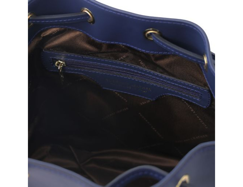 Темно-синя жіноча шкіряна сумка мішок Tuscany Leather Vittoria TL141531 Navy - Фотографія № 5