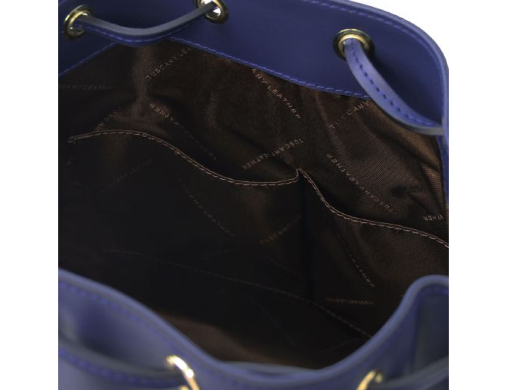 Темно-синя жіноча шкіряна сумка мішок Tuscany Leather Vittoria TL141531 Navy - Фотографія № 6