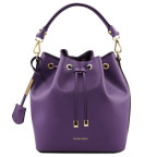 Фіолетова жіноча шкіряна сумка мішок Tuscany Leather Vittoria TL141531 Purple - Фотографія № 100