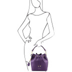 Фіолетова жіноча шкіряна сумка мішок Tuscany Leather Vittoria TL141531 Purple - Фотографія № 101