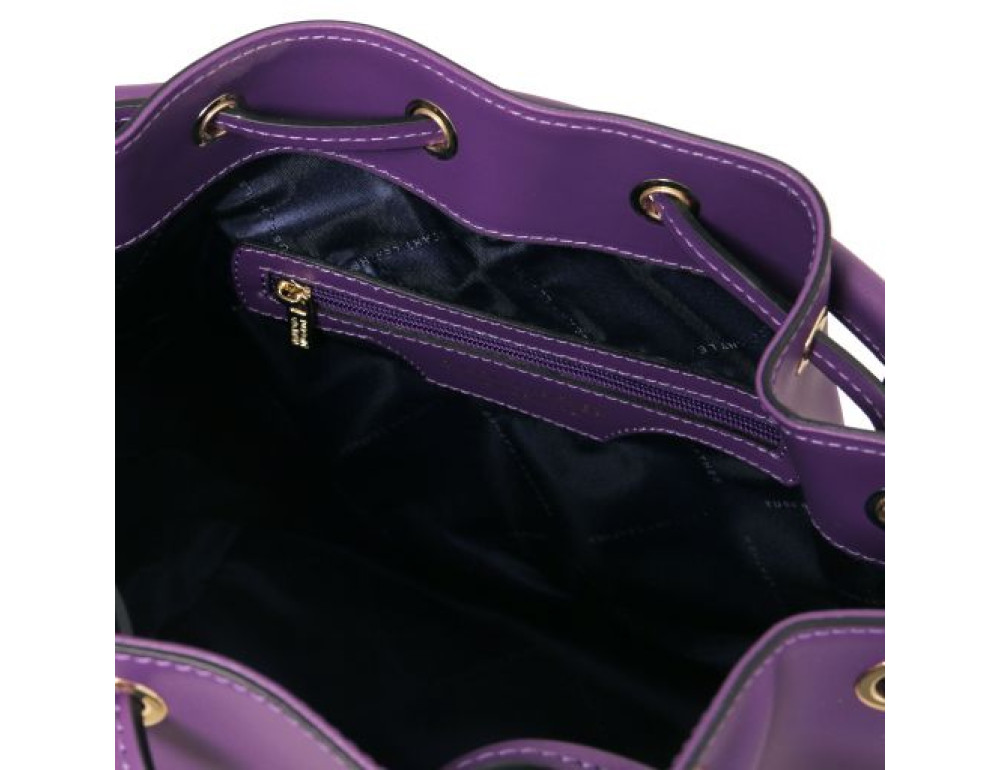 Фіолетова жіноча шкіряна сумка мішок Tuscany Leather Vittoria TL141531 Purple - Фотографія № 5